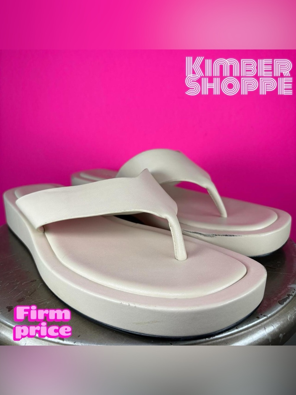 Princess Polly Tampa Beige Faux Leather Square Toe Platform Sandal US 10 UK 8